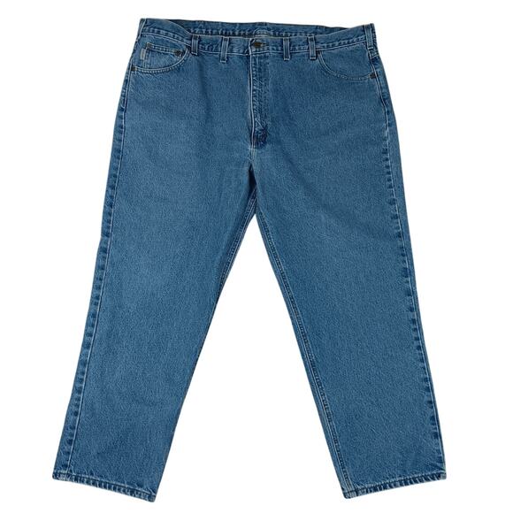 Carhartt Relaxed Fit Jeans Mens 45X30 Blue Straight Workwear Casual - Picture 1 of 14